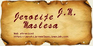 Jerotije Masleša vizit kartica